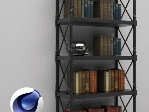 Bookshelf 2 - Corona - C4D 3D Model
