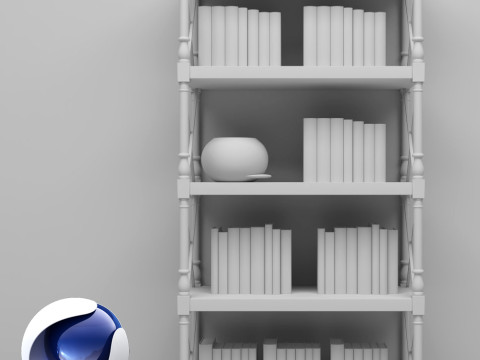Bookshelf 2 - Corona - C4D 3D Model