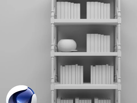 Bookshelf 2 - Corona - C4D 3D Model