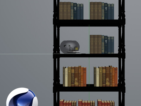 Bookshelf 2 - Corona - C4D 3D Model