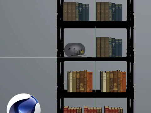 Bookshelf 2 - Corona - C4D 3D Model