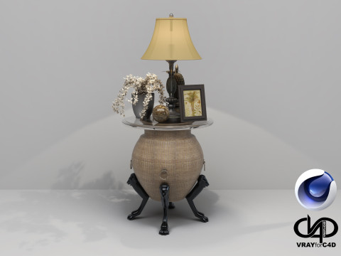 Table and Lamp 3 - Vray6 - C4D 3D Model