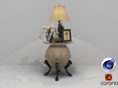 Table and Lamp 3 - Corona - C4D 3D Model