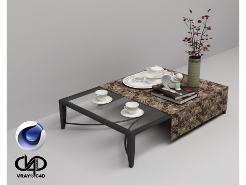 Glass Coffee Table 2 - Vray6 - C4D 3D Model