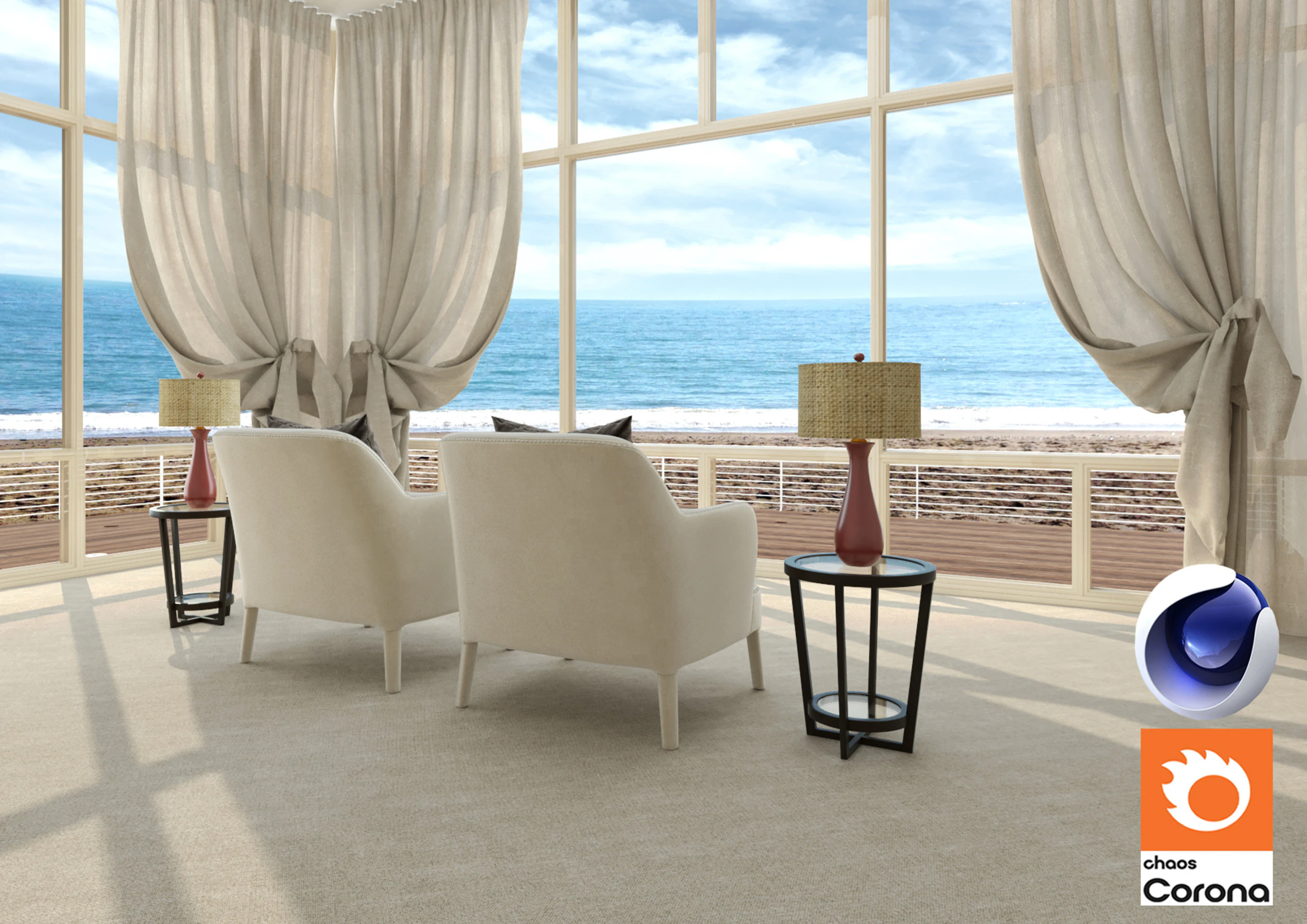 Living room 11 Corona - C4D 3D Model .c4d .max .obj .3ds .fbx .stl .blend 