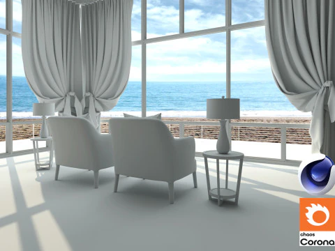 Living room 11 Corona - C4D 3D Model