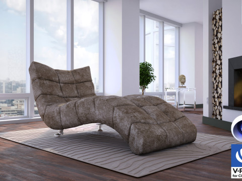 Living room 12 - Vray6 - C4D 3D Модель