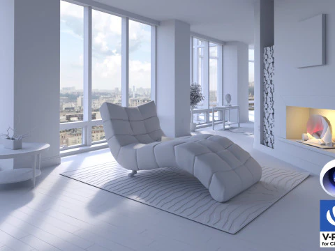 Living room 12 - Vray6 - C4D 3D Model