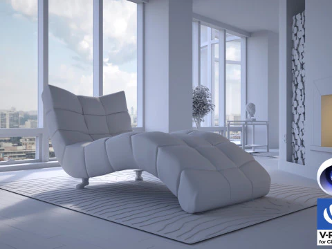 Living room 12 - Vray6 - C4D 3D Model