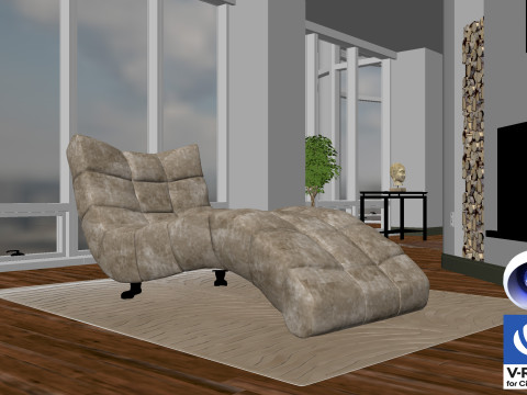 Living room 12 - Vray6 - C4D 3D Модель