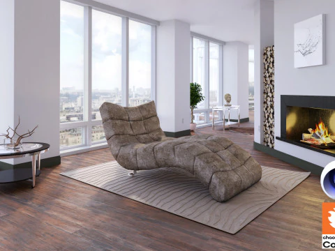 Salon 12 - Corona - C4D Modèle 3D