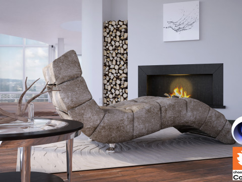 Living room 12 - Corona - C4D 3D Модель