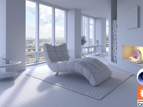 Living room 12 - Corona - C4D 3D Модель
