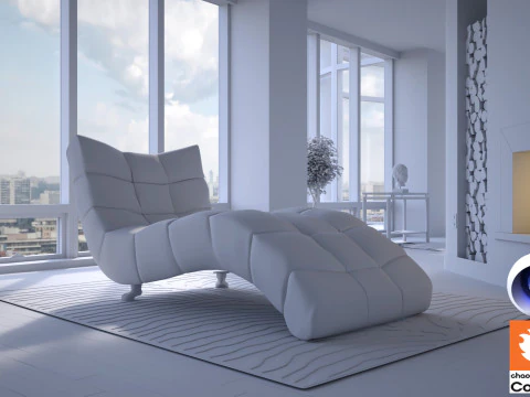 Living room 12 - Corona - C4D 3D Model