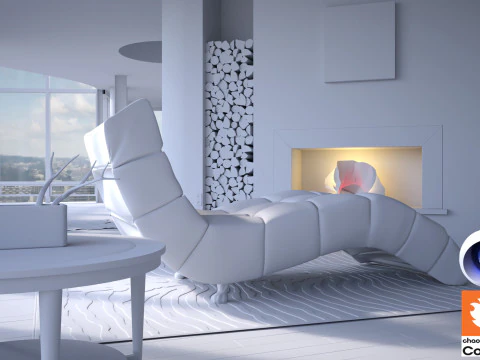 Living room 12 - Corona - C4D 3D Model