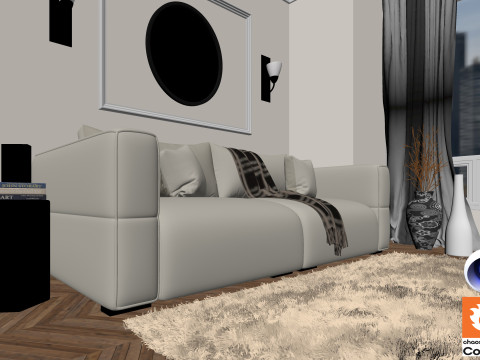 Living room 13 Corona - C4D 3D 模型