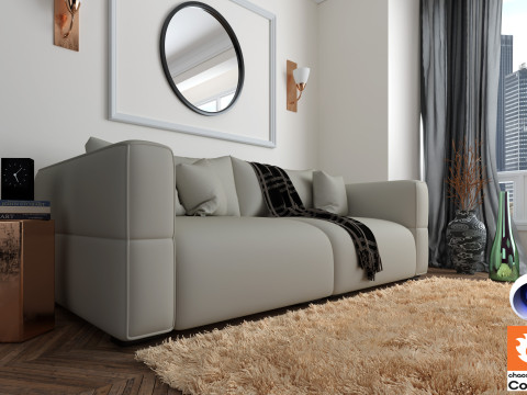 Living room 13 Corona - C4D 3D 模型