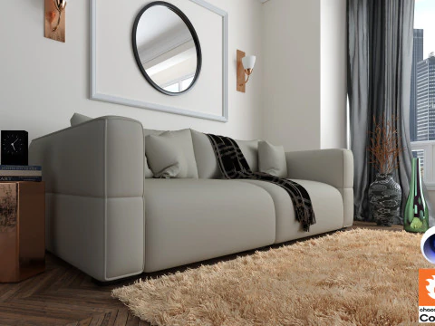 Living room 13 Corona - C4D 3D Model