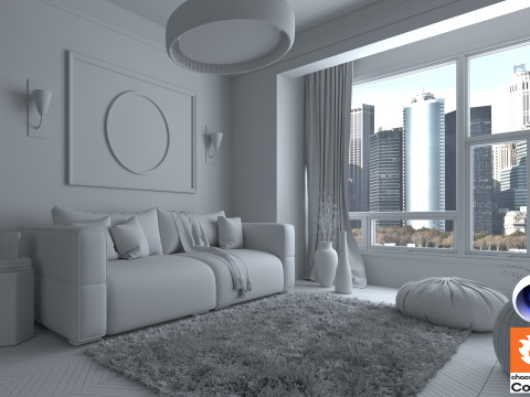Living room 13 Corona - C4D 3D 模型