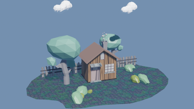 Low Poly Tiny House Design 3D Model .c4d .max .obj .3ds .fbx .stl .blend 