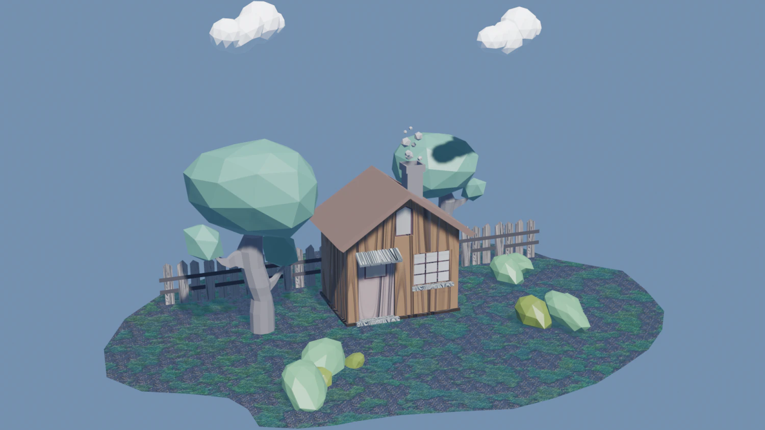 Low Poly Tiny House Design 3D Model .c4d .max .obj .3ds .fbx .stl .blend