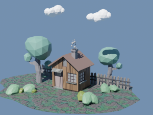 Low Poly Tiny House Design 3D Model