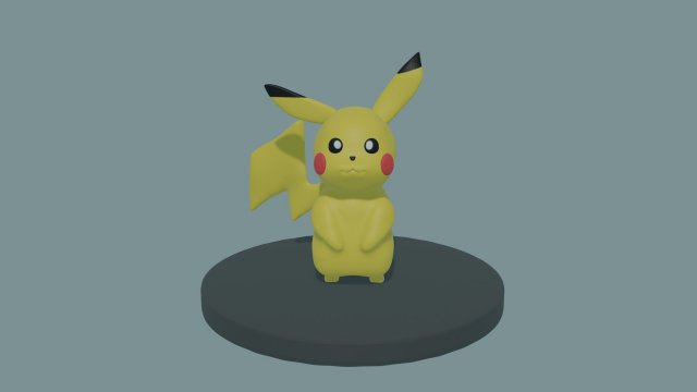 Simple Pikachu Design 3D Model .c4d .max .obj .3ds .fbx .stl .blend 