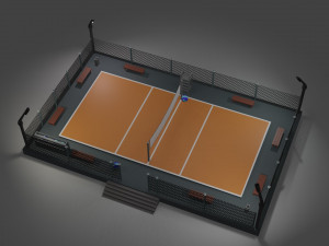 Low Poly Volleyball Court Design 3D 模型