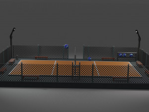 Low Poly Volleyball Court Design 3D 模型