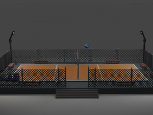 Low Poly Volleyball Court Design 3D 模型