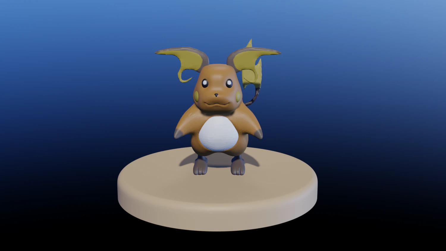 Simple Evolved Pikachu Riachu Design 3D Model .c4d .max .obj .3ds .fbx .stl .blend 
