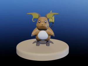 Einfaches, weiterentwickeltes Pikachu-Riachu-Design 3D Modell