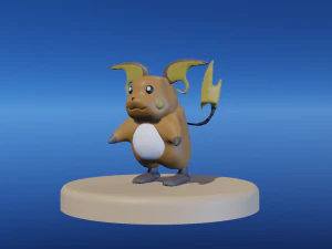 Simple Evolved Pikachu Riachu Design 3D Model