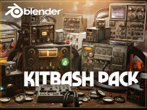 Control Panels Kit Retro computer Retro radio station 3D Kitbash Asset Pack 3D मॉडल