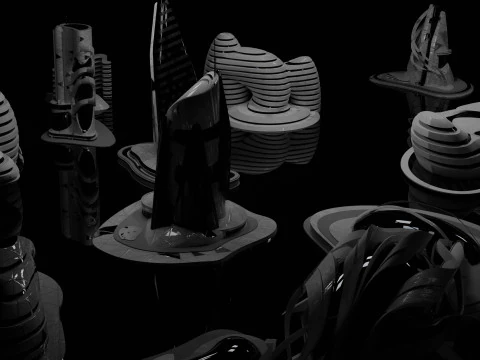 Sci-fi city Utopian Kitbash Kitbash Asset Pack 3D Model