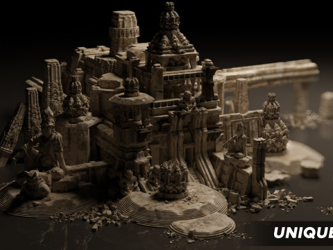 Ancient Temple 30 Old ruins of the temple 3D Kitbash Asset Pack 3D 모델