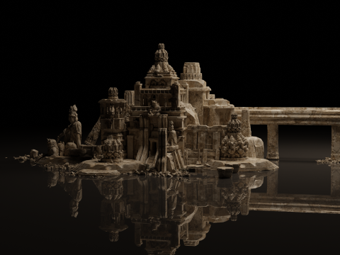 Ancient Temple 30 Old ruins of the temple 3D Kitbash Asset Pack 3D 모델