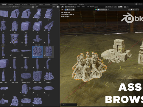 Ancient Temple 30 Old ruins of the temple 3D Kitbash Asset Pack 3D 모델