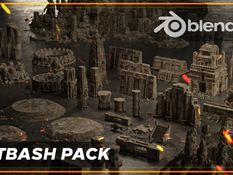 Templo antiguo 30 antiguas ruinas del templo 3D Kitbash Asset Pack Modelo 3D