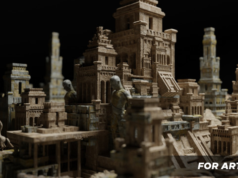 Ancient Temple 20 Old ruins of the temple 3D Kitbash Asset Pack 3D Model