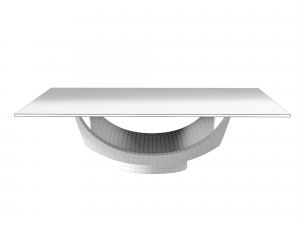 Noleta Coffee Table Walnut V07 base With Tempered Glass top 3D Модель