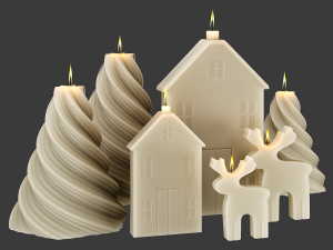 Set of candles Model 3D
