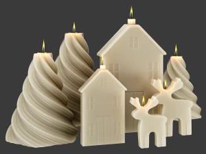 Satz Kerzen 3D Modell