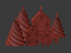 Set of candles 3D Model