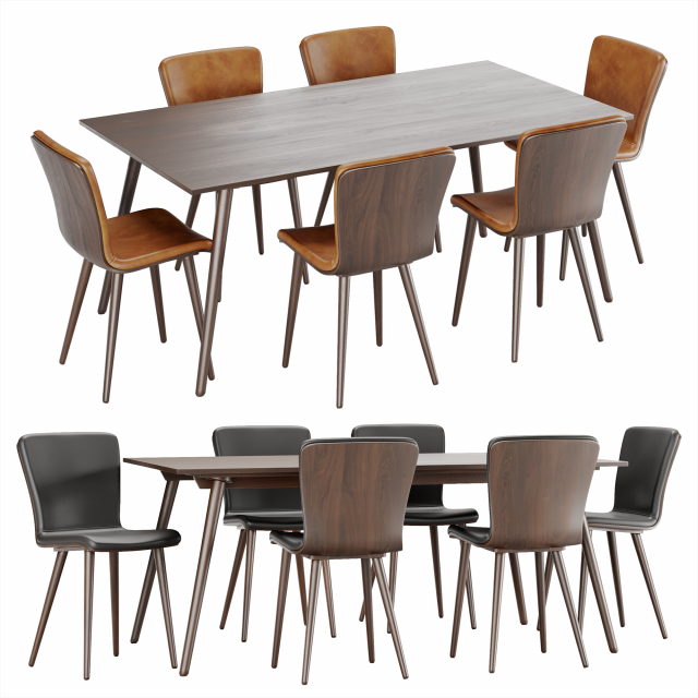 Aurora Table Boulder Chair 3D Модель .c4d .max .obj .3ds .fbx .stl .blend 