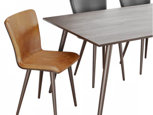 Aurora Table Boulder Chair 3D Model