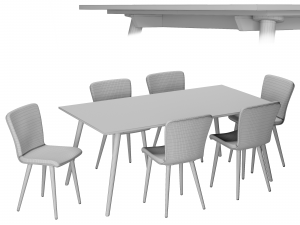 Aurora Table Boulder Chair 3D Модель