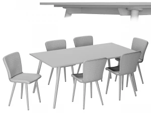 Aurora Table Boulder Chair 3D Model
