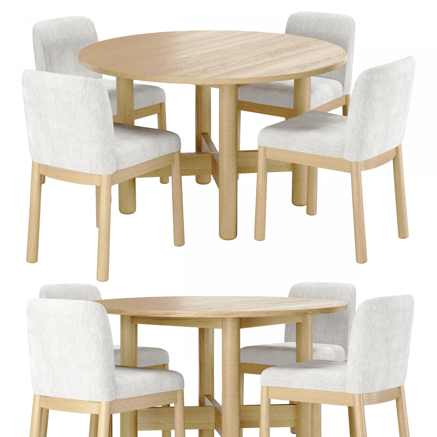 Hargrove table and chairs 3D Model .c4d .max .obj .3ds .fbx .stl .blend