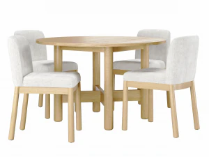 Hargrove table and chairs 3D Model
